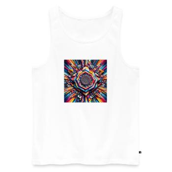 3D Diamond - Men's Premium Organic Tank Top - white - Front - AI Model Male 178 light (178cm)