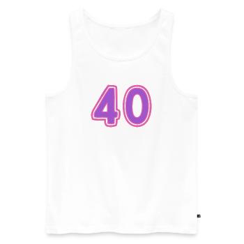 40. 40 YEARS. 40th ANNIVERSARY. 40TH ANNIVERSARY. - Men's Premium Organic Tank Top - white - Front - Michal (187cm)