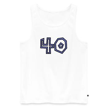 40. 40 YEARS. 40th ANNIVERSARY. 40TH ANNIVERSARY. - Men's Premium Organic Tank Top - white - Front - Michal (187cm)