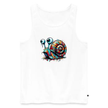 Escargot - Débardeur bio Premium Homme - blanc - Devant - Michal (187cm)
