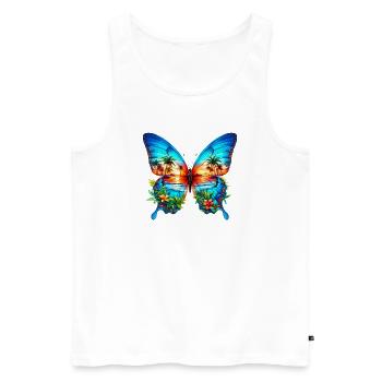 Papillon - Débardeur bio Premium Homme - blanc - Devant - Michal (187cm)