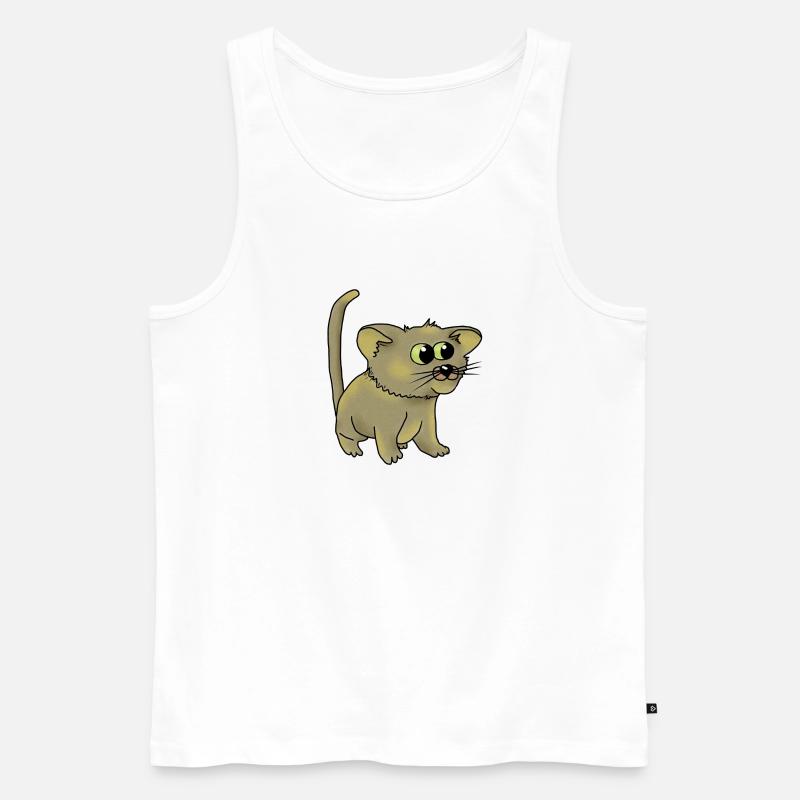 nette Katze - Männer Premium Bio Tank Top - Weiß