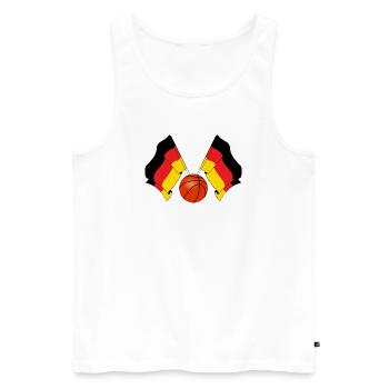 Two German flags crossed Basketball Germany - Men's Premium Organic Tank Top - white - Front - Michal (187cm)