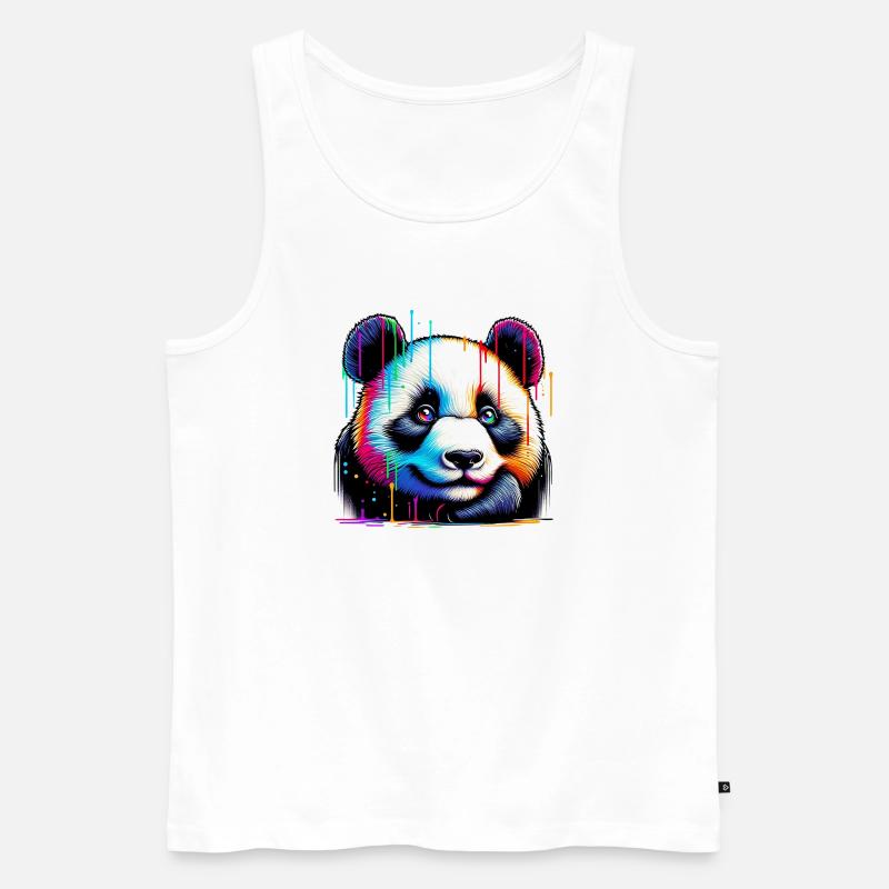 Panda - Männer Premium Bio Tank Top - Weiß