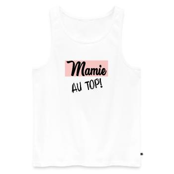 MAMIE - Débardeur bio Premium Homme - blanc - Devant - Michal (187cm)