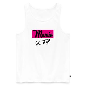 OMA. MAMA. MUTTERTAG - Männer Premium Bio Tank Top - Weiß - Vorne - Michal (187cm)