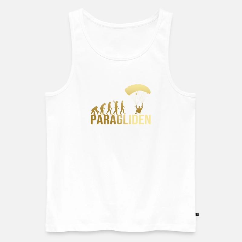 Evolution Paragliden - Männer Premium Bio Tank Top - Weiß