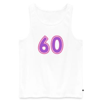 60 - Men's Premium Organic Tank Top - white - Front - AI Model Male 178 light (178cm)
