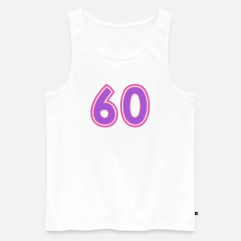 60 - Männer Premium Bio Tank Top - Weiß