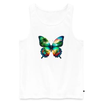 Schmetterling - Männer Premium Bio Tank Top - Weiß - Vorne - AI Model Male 178 light (178cm)