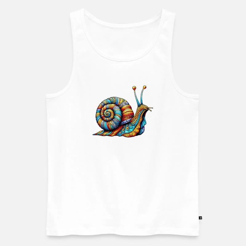 Schnecke - Männer Premium Bio Tank Top - Weiß