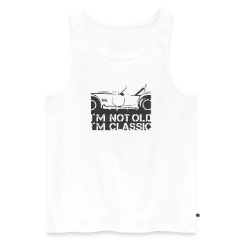 classic Auto lustige Sprüche Symbol Illustration - Männer Premium Bio Tank Top - Weiß - Vorne - Michal (187cm)
