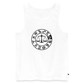 Waage-Sternzeichen im Kreis von 12 Zeichen - Männer Premium Bio Tank Top - Weiß - Vorne - AI Model Male 178 light (178cm)