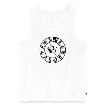 Sternzeichen Schütze im Kreis von 12 Zeichen - Männer Premium Bio Tank Top - Weiß - Vorne - AI Model Male 178 light (178cm)
