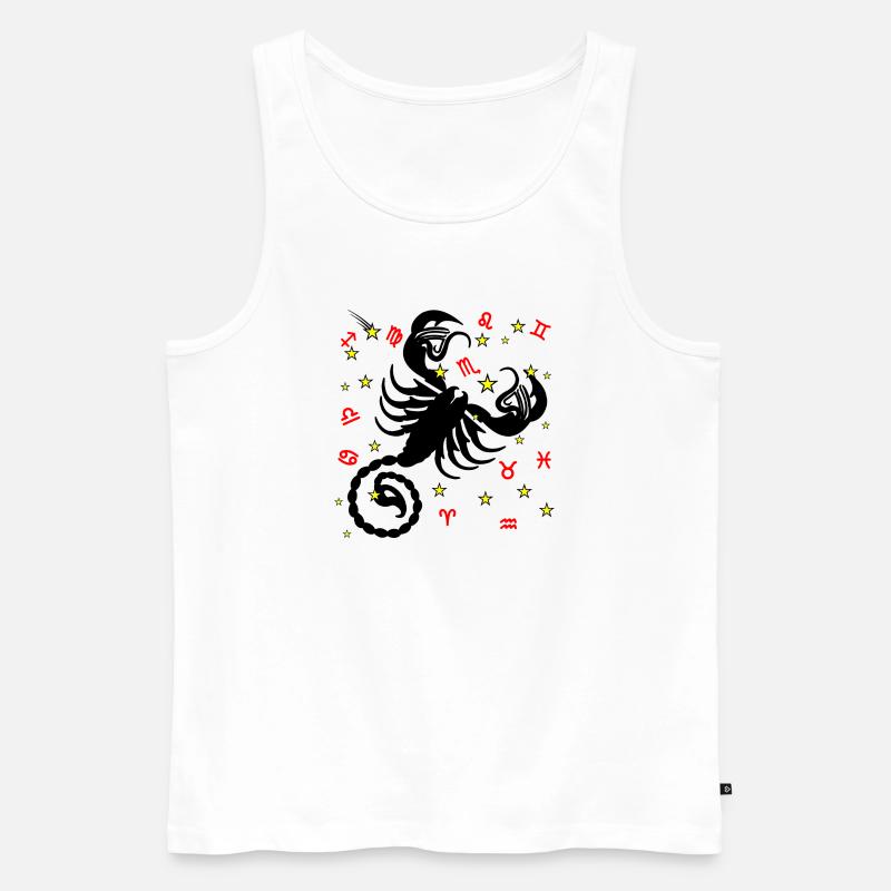 Sternzeichen Stern Logo Skorpion - Männer Premium Bio Tank Top - Weiß