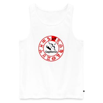Signe du zodiaque Sagittaire Sagittaire - Débardeur bio Premium Homme - blanc - Devant - AI Model Male 178 light (178cm)