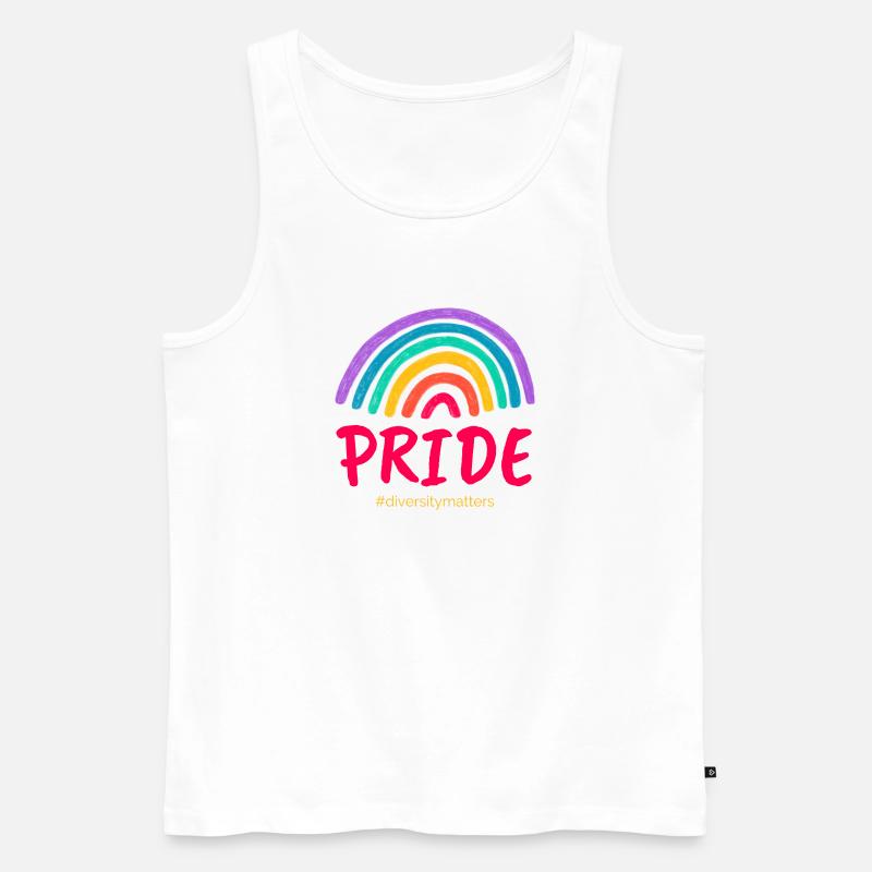 Pride pink #diversitymatters - Männer Premium Bio Tank Top - Weiß