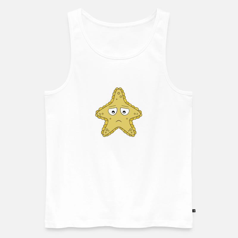 Trauriger Seestern - Männer Premium Bio Tank Top - Weiß