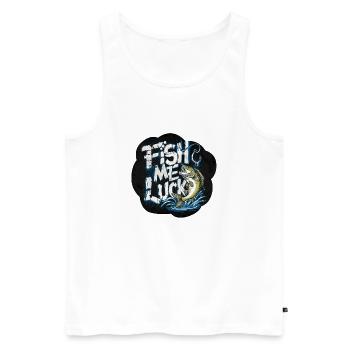Fisch Komfort Moto Design - Männer Premium Bio Tank Top - Weiß - Vorne - AI Model Male 178 light (178cm)