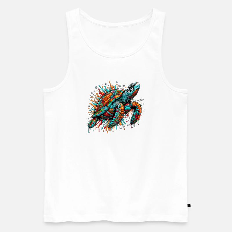 Schildkröte - Männer Premium Bio Tank Top - Weiß