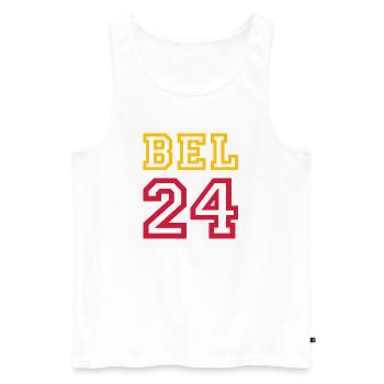 Belgium Belqique Belgien - Männer Premium Bio Tank Top - Weiß - Vorne - AI Model Male 178 light (178cm)