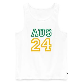 Australia Australien - Men's Premium Organic Tank Top - white - Front - AI Model Male 178 light (178cm)