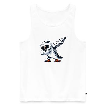 Coole Schneeeule Dabbing Pose - Männer Premium Bio Tank Top - Weiß - Vorne - AI Model Male 178 light (178cm)