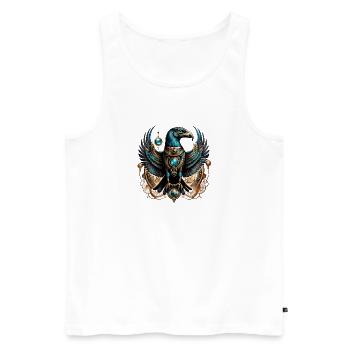 Horus, le dieu faucon. - Débardeur bio Premium Homme - blanc - Devant - AI Model Male 178 light (178cm)