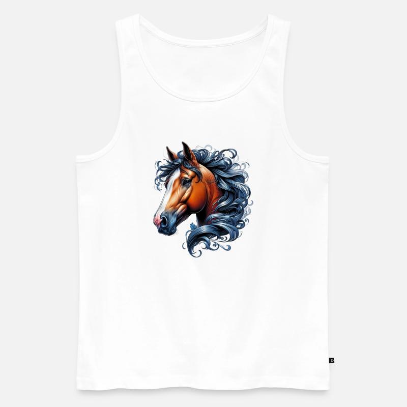 Pferd - Männer Premium Bio Tank Top - Weiß