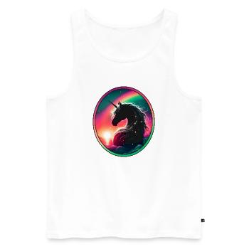 Zauber der Einhorns - Männer Premium Bio Tank Top - Weiß - Vorne - Michal (187cm)