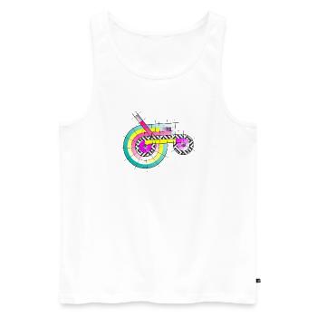 Traktor mal anders - Männer Premium Bio Tank Top - Weiß - Vorne - Michal (187cm)