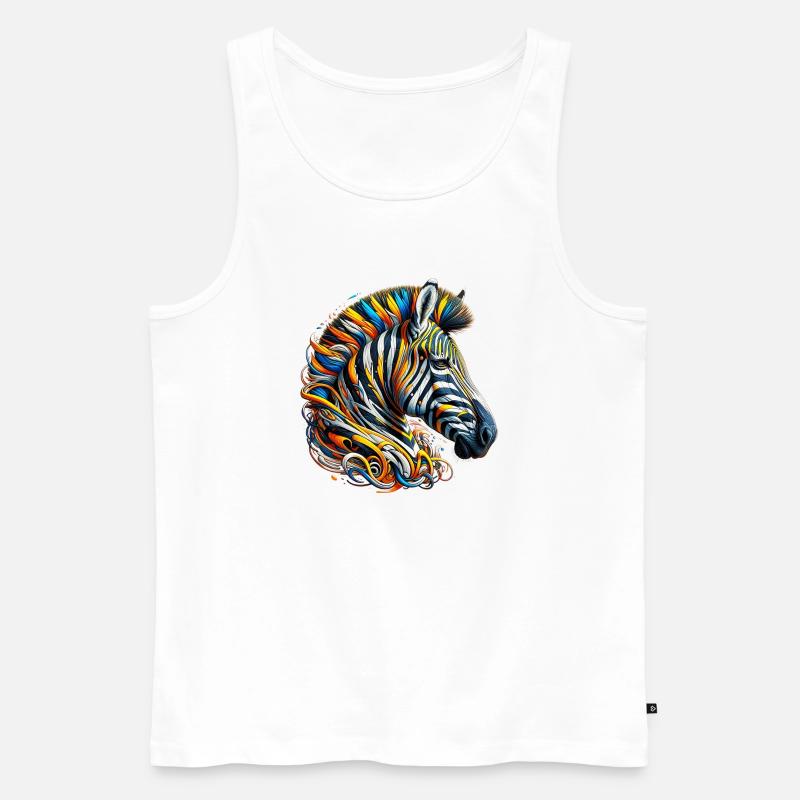 Zebra - Männer Premium Bio Tank Top - Weiß