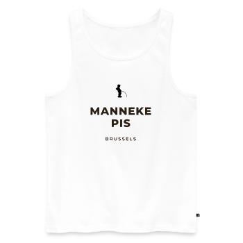 Manneken Piss Brüssel - Männer Premium Bio Tank Top - Weiß - Vorne - AI Model Male 178 light (178cm)