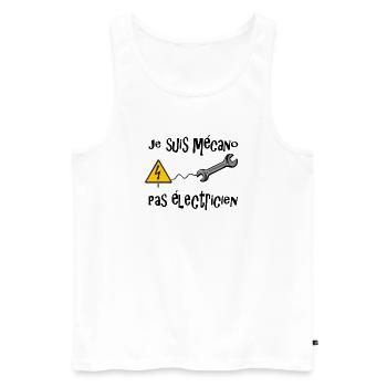 Mécanicien - Débardeur bio Premium Homme - blanc - Devant - AI Model Male 178 light (178cm)