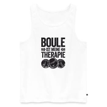 Boule ist meine Therapie! Bouler Boulespieler - Männer Premium Bio Tank Top - Weiß - Vorne - AI Model Male 178 light (178cm)