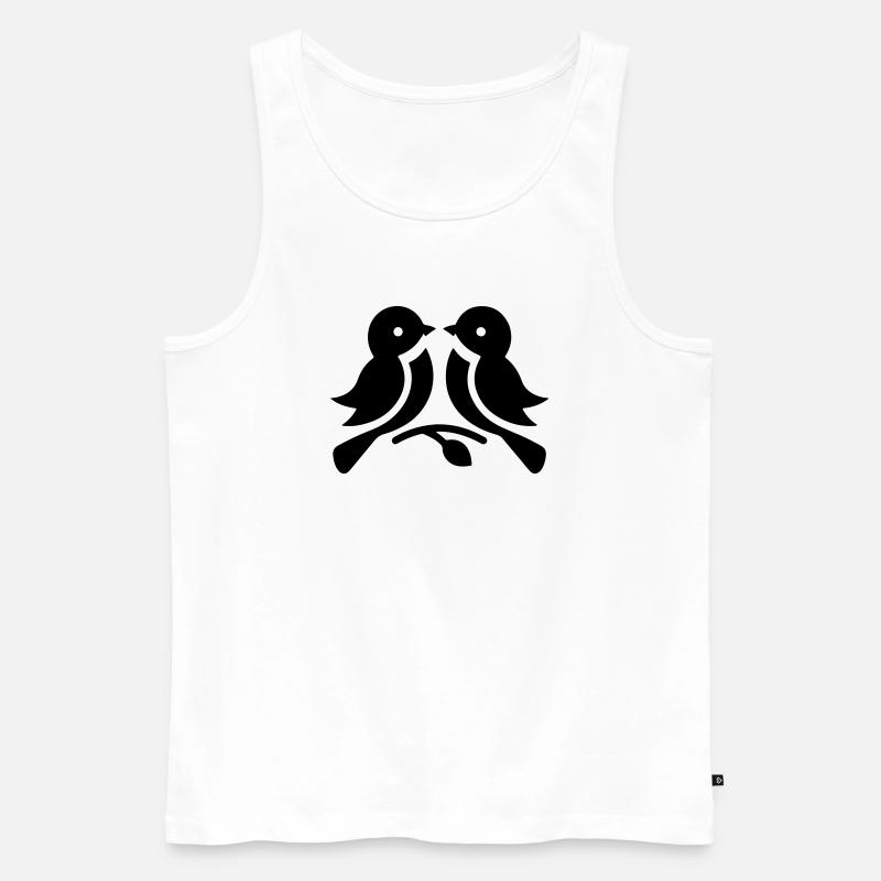 Zwillingsvögel - Männer Premium Bio Tank Top - Weiß