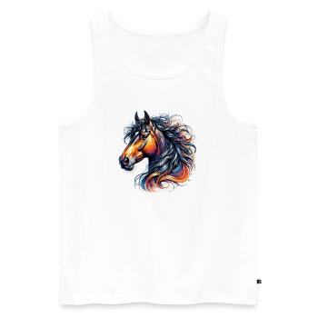 Pferd - Männer Premium Bio Tank Top - Weiß - Vorne - Michal (187cm)