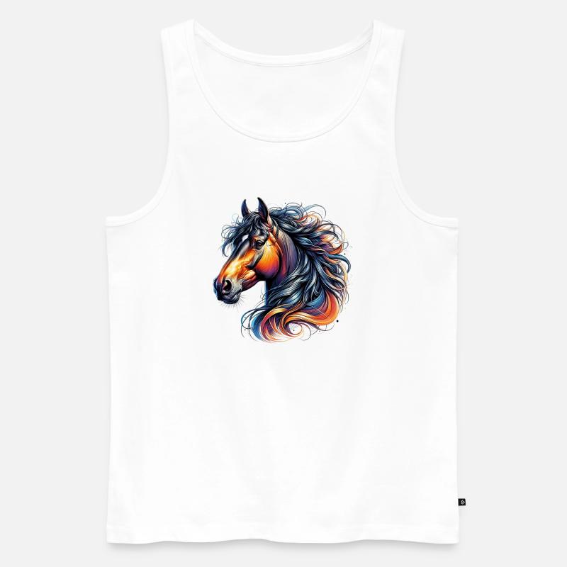 Pferd - Männer Premium Bio Tank Top - Weiß