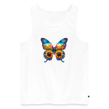 Schmetterlingsblumen Sonnenblumen Sonnenblumen - Männer Premium Bio Tank Top - Weiß - Vorne - Michal (187cm)