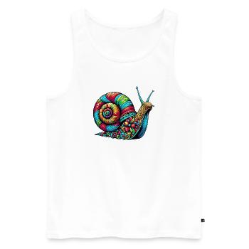 Escargot - Débardeur bio Premium Homme - blanc - Devant - Michal (187cm)