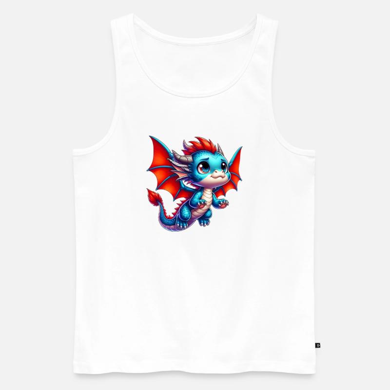 Drache - Männer Premium Bio Tank Top - Weiß