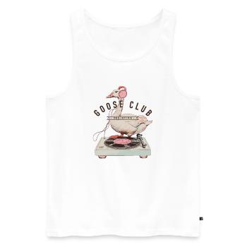 Dancing Goose DJ Logo - Men's Premium Organic Tank Top - white - Front - AI Model Male 178 light (178cm)
