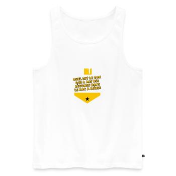 Who put vegetables in the beer bin? - Men's Premium Organic Tank Top - white - Front - AI Model Male 178 light (178cm)