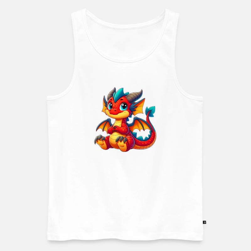 Drache - Männer Premium Bio Tank Top - Weiß
