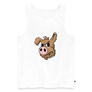 Pig dog skeptical - Men's Premium Organic Tank Top - white - Front - AI Model Male 178 light (178cm)