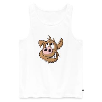 Schweinehund frech - Männer Premium Bio Tank Top - Weiß - Vorne - AI Model Male 178 light (178cm)