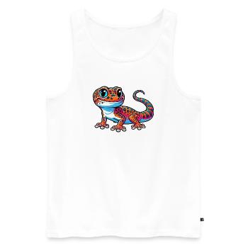 Gecko - Men's Premium Organic Tank Top - white - Front - Michal (187cm)