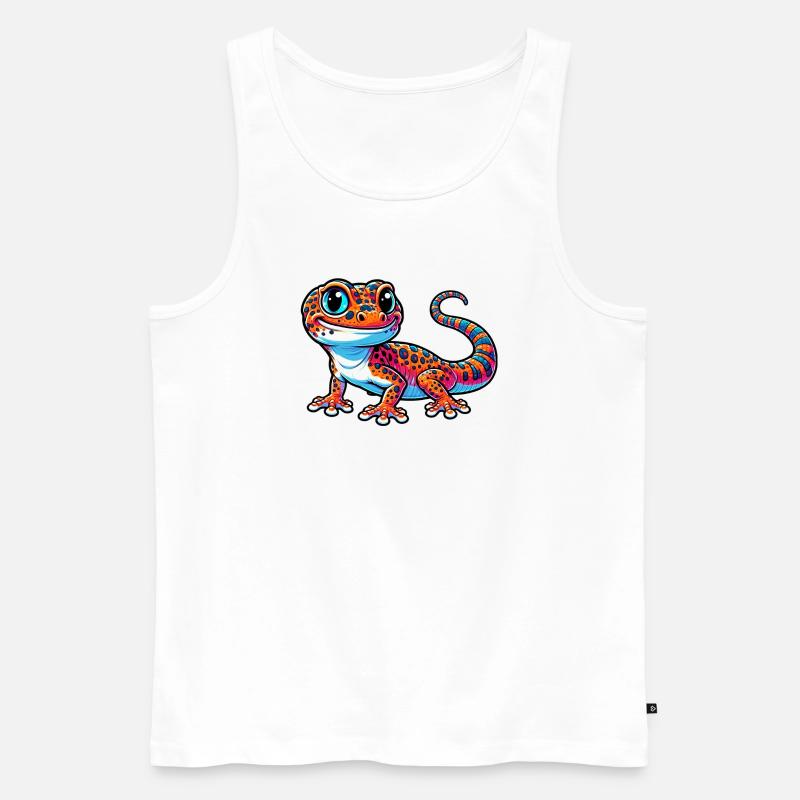 Gecko - Männer Premium Bio Tank Top - Weiß