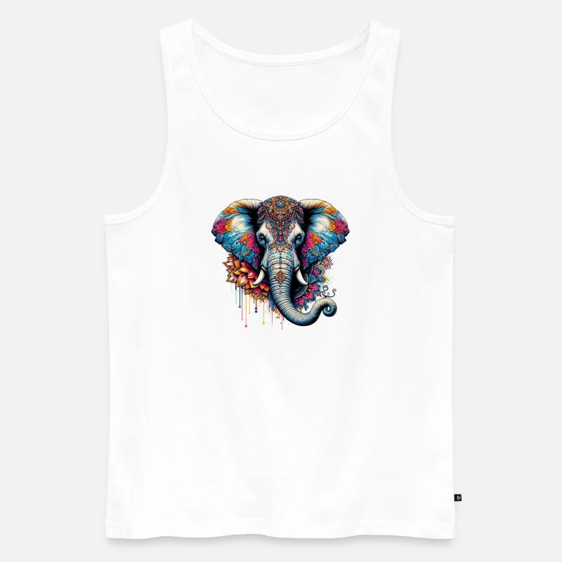 Elefant - Männer Premium Bio Tank Top - Weiß