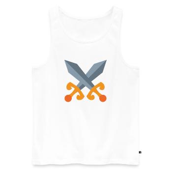 Schwert Kampf - Männer Premium Bio Tank Top - Weiß - Vorne - AI Model Male 178 light (178cm)